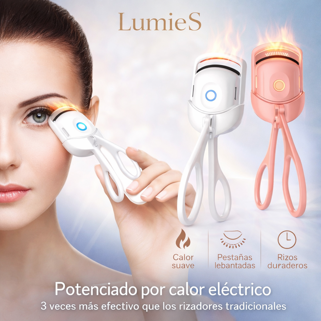 Rizador de Pestañas Eléctrico con Calor (2 Temperaturas, Recargable)