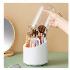 Organizador Giratorio 360° para Brochas y Maquillaje (con Tapa Anti-Polvo)